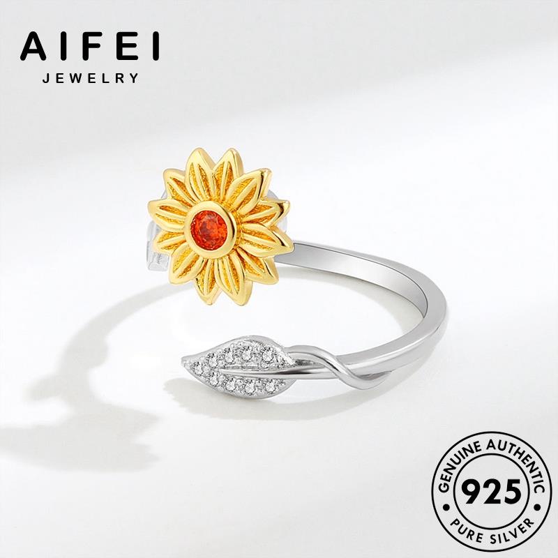 AIFEI JEWELRY 925 kiện bản nữ hàn dương thời nguyên phụ sức ngọt ngọc ngào thật hướng hồng nhẫn trang quốc vàng bạc R466