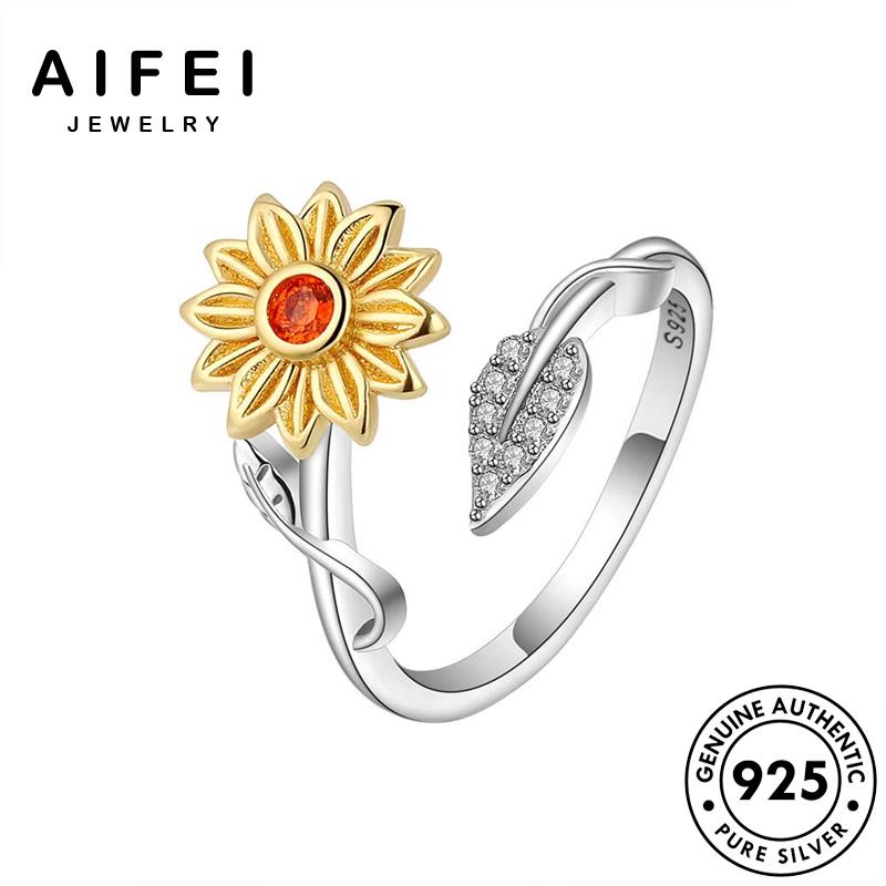 AIFEI JEWELRY 925 kiện bản nữ hàn dương thời nguyên phụ sức ngọt ngọc ngào thật hướng hồng nhẫn trang quốc vàng bạc R466