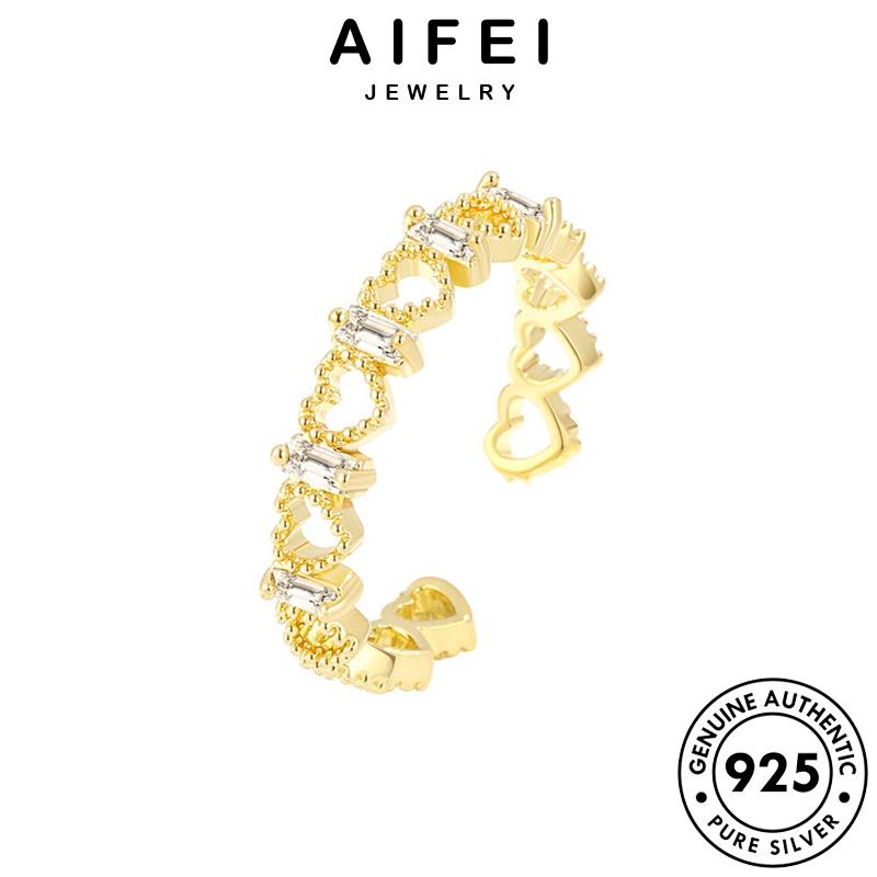 AIFEI JEWELRY nữ 925 tình bạc nguyên cương trang thời vàng yêu sức hàn phụ thật bản nhẫn kim quốc thời trang kiện moissanite R468