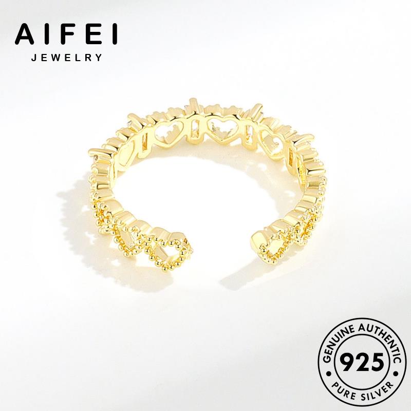 AIFEI JEWELRY nữ 925 tình bạc nguyên cương trang thời vàng yêu sức hàn phụ thật bản nhẫn kim quốc thời trang kiện moissanite R468