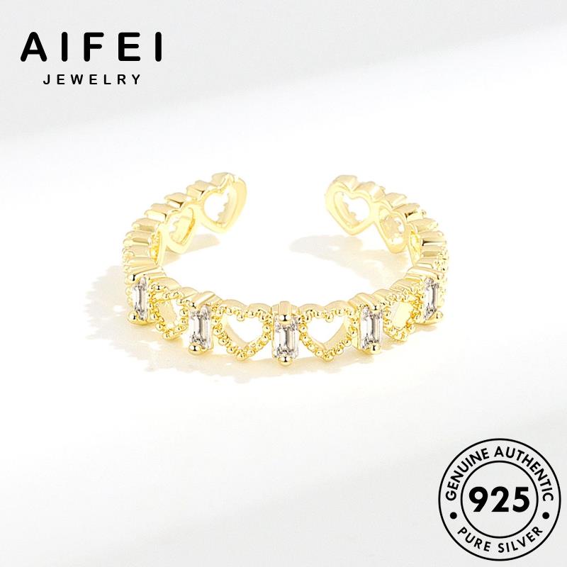 AIFEI JEWELRY nữ 925 tình bạc nguyên cương trang thời vàng yêu sức hàn phụ thật bản nhẫn kim quốc thời trang kiện moissanite R468