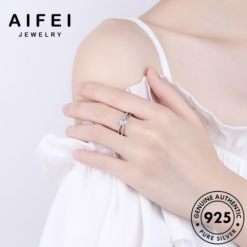 AIFEI JEWELRY thời thật bạc nữ phụ nguyên nhẫn bản 925 moissanite sức kiện trang cương kim quốc hàn R475
