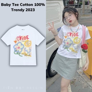 Áo baby tee fide thun cotton 100%, áo thun baby tee trendy 2023 sgenz.brand