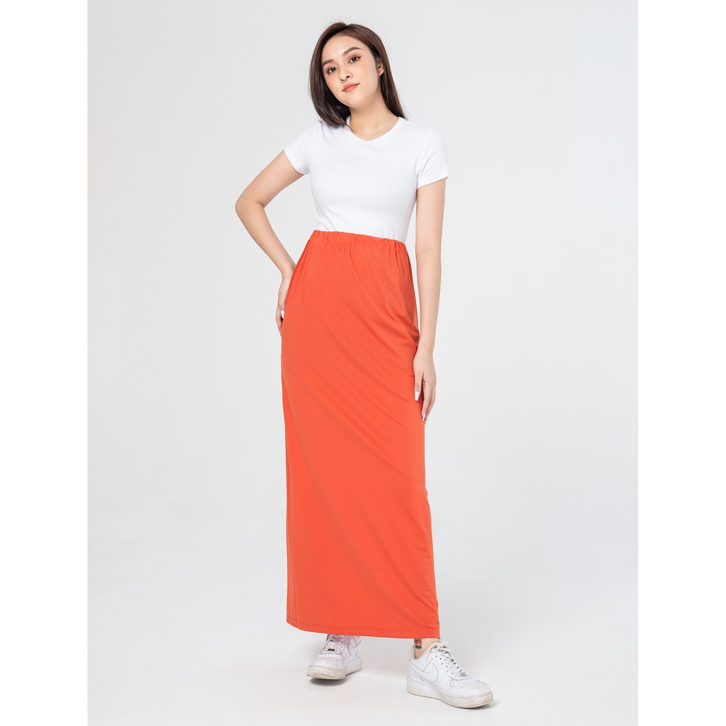 Chân váy chống nắng nữ CANIFA cạp chun cài cúc màu xanh than xám cam - 6KS21S007