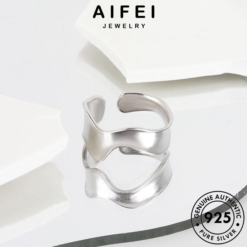 AIFEI JEWELRY thật quốc nữ bản giản sức bạc sóng 925 hàn vàng nguyên nhẫn thời kiện phụ đơn trang R653