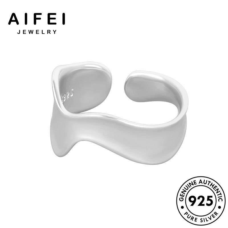 AIFEI JEWELRY thật quốc nữ bản giản sức bạc sóng 925 hàn vàng nguyên nhẫn thời kiện phụ đơn trang R653