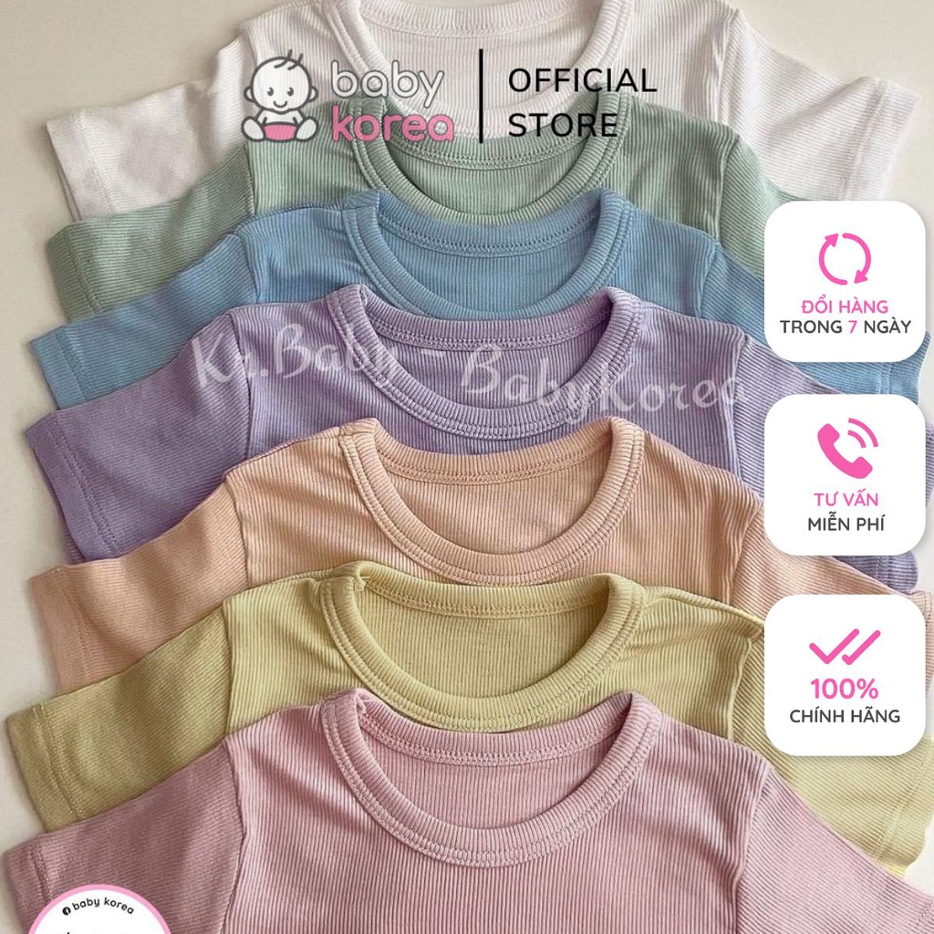 Bộ quần áo cộc tay cho bé trai gái 2 7 tuổi chất gân tăm siêu mát MiniCloset made in Korea thời trang trẻ em BABY KOREA