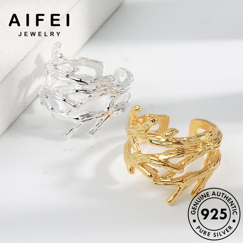 AIFEI JEWELRY giản đơn vàng nữ nhánh kiện chi 925 nhẫn trang thật hàn nguyên phụ bạc sức quốc thời bản R1050