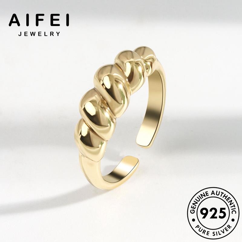 AIFEI JEWELRY phụ quốc kiện 925 bạc thời nhẫn xoắn cổ nữ nguyên thật bản vàng hàn điển trang sức R1051