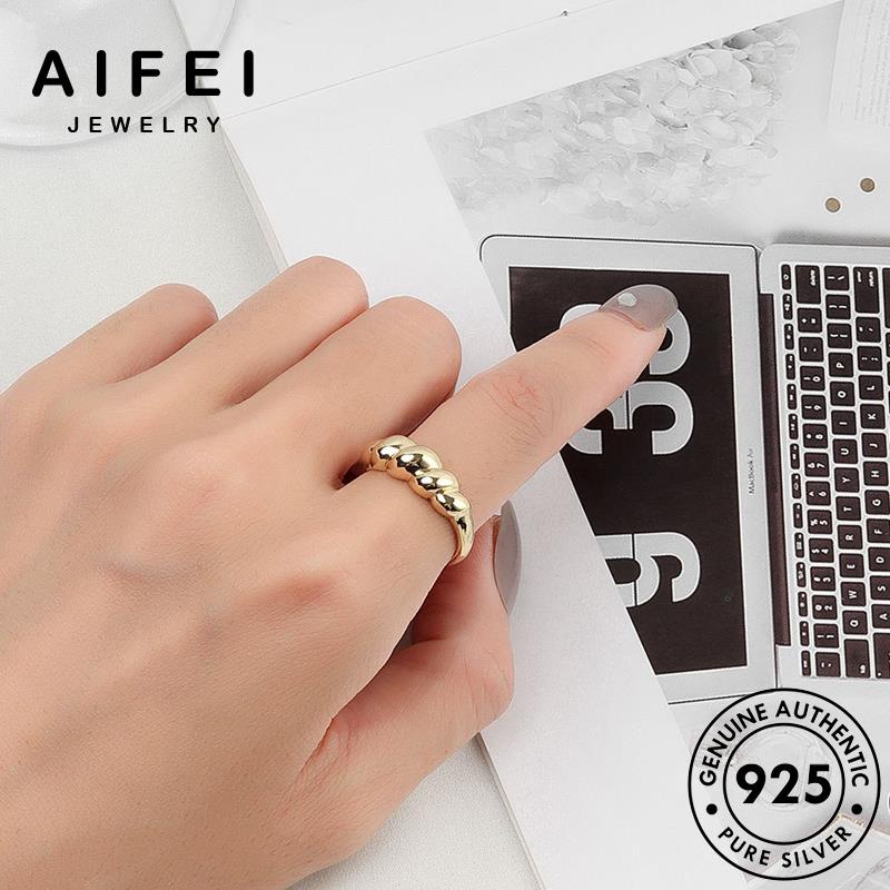 AIFEI JEWELRY phụ quốc kiện 925 bạc thời nhẫn xoắn cổ nữ nguyên thật bản vàng hàn điển trang sức R1051