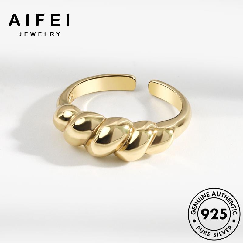 AIFEI JEWELRY phụ quốc kiện 925 bạc thời nhẫn xoắn cổ nữ nguyên thật bản vàng hàn điển trang sức R1051