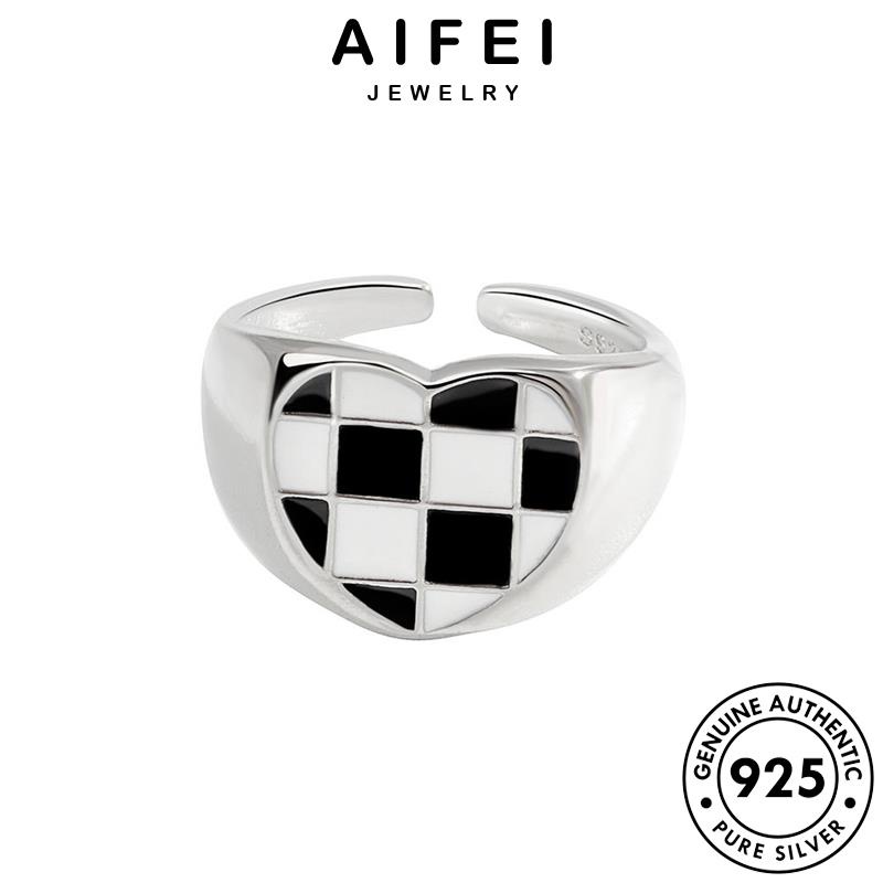 AIFEI JEWELRY phụ 925 thật bản tính bạc thời cá nữ quốc sức nguyên kiện hàn trang bàn cờ nhẫn R1054