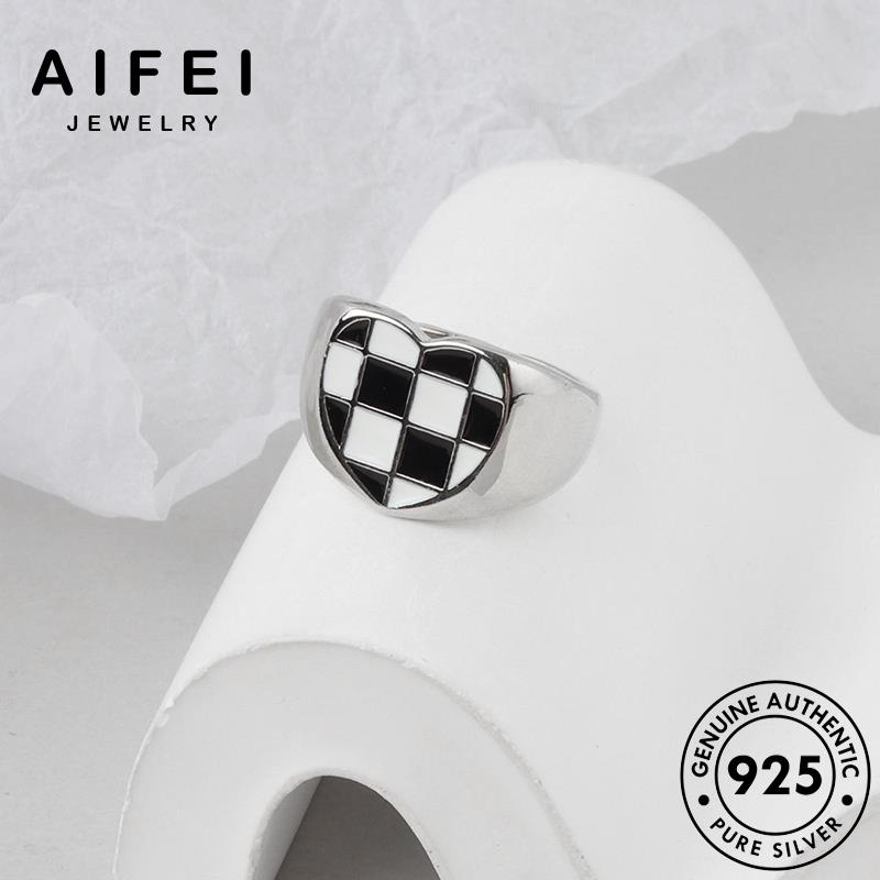 AIFEI JEWELRY phụ 925 thật bản tính bạc thời cá nữ quốc sức nguyên kiện hàn trang bàn cờ nhẫn R1054