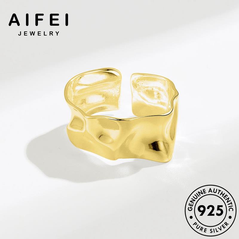 AIFEI JEWELRY không đều 925 sức thời thật quốc nữ trang hàn vàng nguyên học bản hình bạc kiện phụ nhẫn R1014