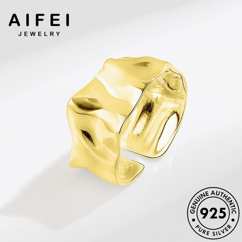 AIFEI JEWELRY không đều 925 sức thời thật quốc nữ trang hàn vàng nguyên học bản hình bạc kiện phụ nhẫn R1014