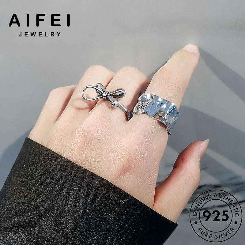 AIFEI JEWELRY không đều 925 sức thời thật quốc nữ trang hàn vàng nguyên học bản hình bạc kiện phụ nhẫn R1014