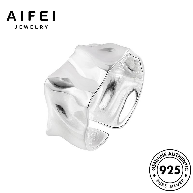 AIFEI JEWELRY không đều 925 sức thời thật quốc nữ trang hàn vàng nguyên học bản hình bạc kiện phụ nhẫn R1014