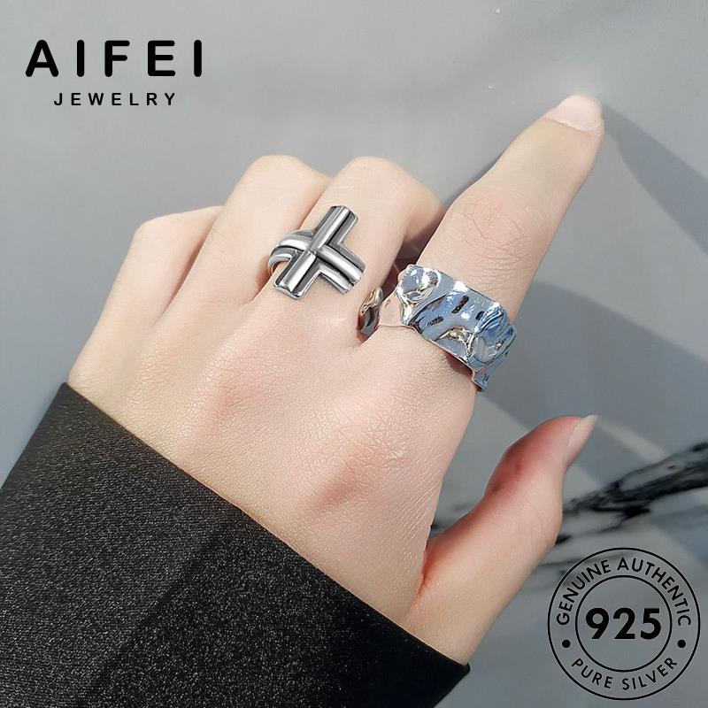 AIFEI JEWELRY không đều 925 sức thời thật quốc nữ trang hàn vàng nguyên học bản hình bạc kiện phụ nhẫn R1014
