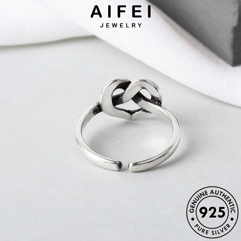 AIFEI JEWELRY quốc bản kiện 925 điển thời nữ nguyên phụ thật hàn cổ sức trái nhẫn trang tim bạc R1079