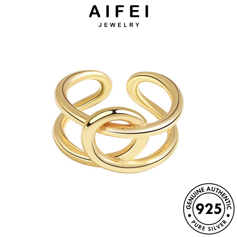 AIFEI JEWELRY bản thời trang sợi hàn nhẫn phụ bạc quốc nguyên xe tính thật nữ sức kiện vàng cá 925 R1095