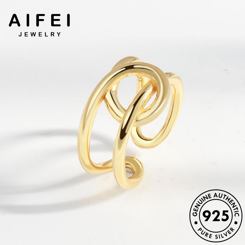 AIFEI JEWELRY bản thời trang sợi hàn nhẫn phụ bạc quốc nguyên xe tính thật nữ sức kiện vàng cá 925 R1095