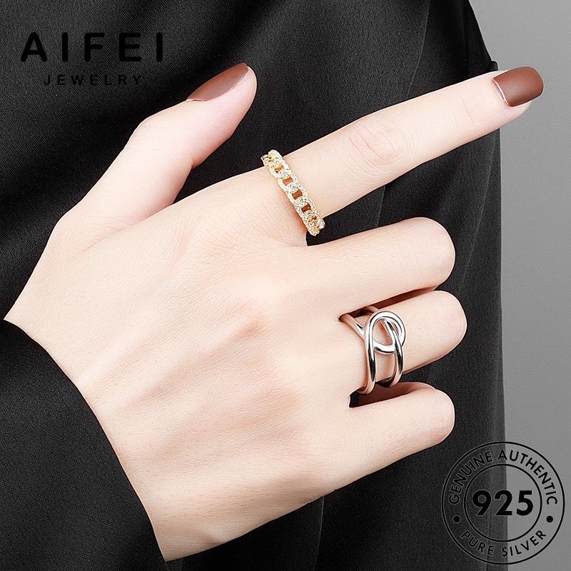 AIFEI JEWELRY bản thời trang sợi hàn nhẫn phụ bạc quốc nguyên xe tính thật nữ sức kiện vàng cá 925 R1095