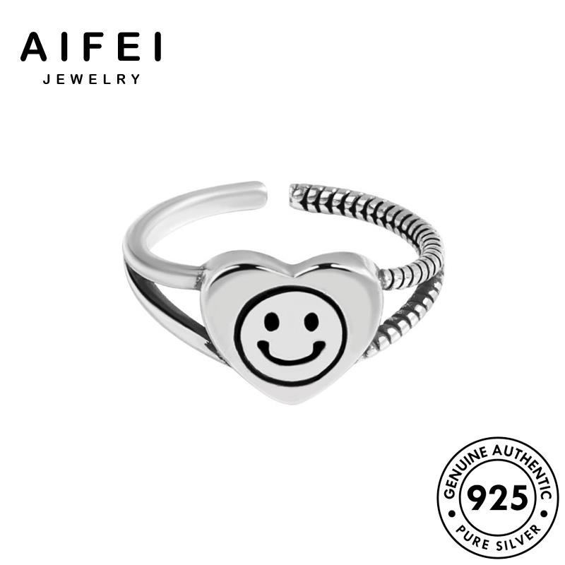 AIFEI JEWELRY nữ hàn kiện mặt nhẫn nguyên phụ cười trang thời thật quốc trang 925 thời bạc bản sức R1111