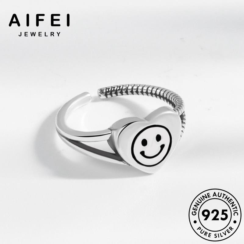 AIFEI JEWELRY nữ hàn kiện mặt nhẫn nguyên phụ cười trang thời thật quốc trang 925 thời bạc bản sức R1111
