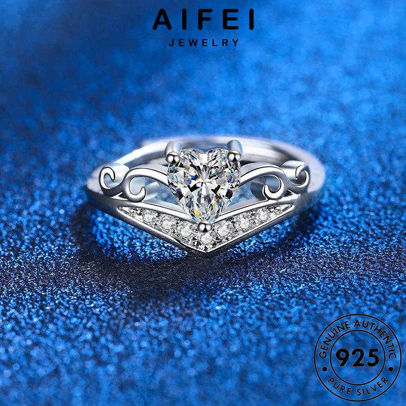AIFEI JEWELRY moissanite cương kim miện hàn trang nữ thật bản phụ nguyên 925 trang kiện bạc nhẫn thời thời vương quốc sức R1126