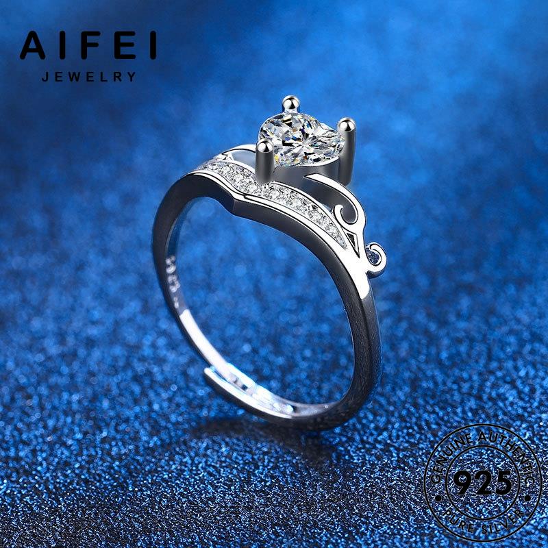 AIFEI JEWELRY moissanite cương kim miện hàn trang nữ thật bản phụ nguyên 925 trang kiện bạc nhẫn thời thời vương quốc sức R1126