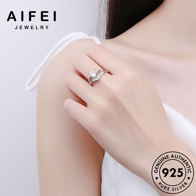 AIFEI JEWELRY moissanite cương kim miện hàn trang nữ thật bản phụ nguyên 925 trang kiện bạc nhẫn thời thời vương quốc sức R1126
