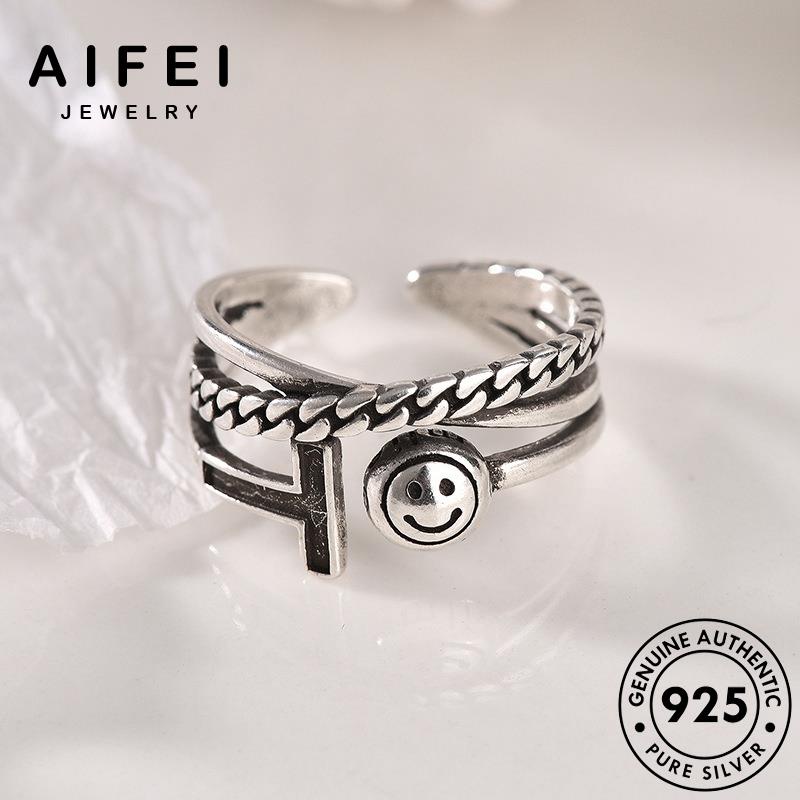AIFEI JEWELRY nhẫn quốc bạc t phụ thời kiện nữ chữ hàn thập 925 thật sức bản trang nguyên R1127