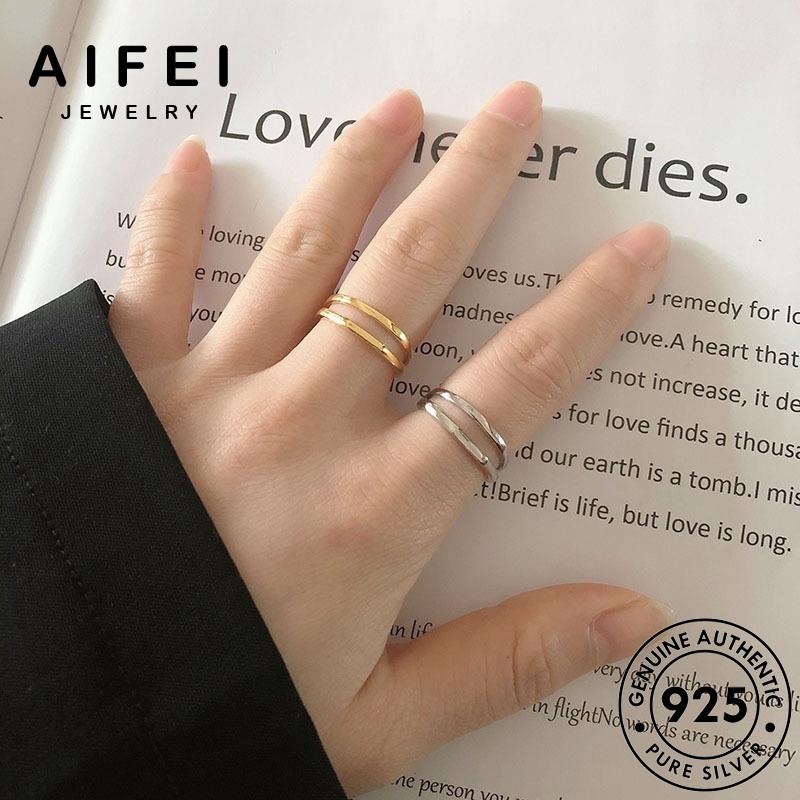 AIFEI JEWELRY quốc sức nữ nhẫn phụ nguyên học hàn bản kiện 925 thật vàng trang thời trang thời bạc hình R1132