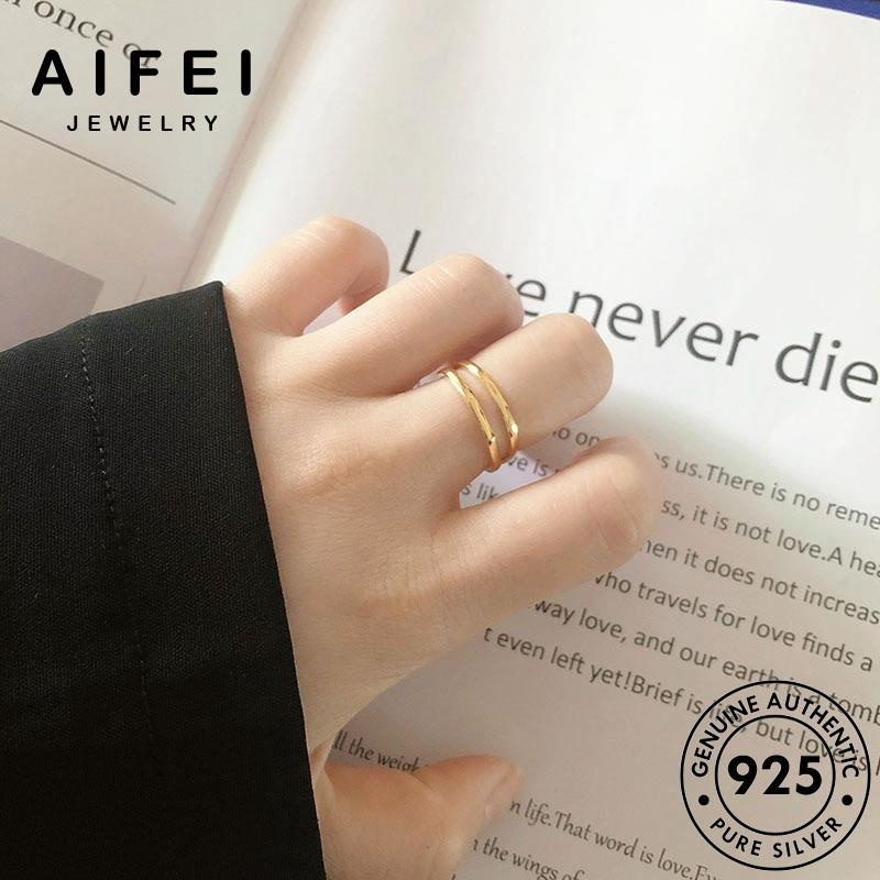 AIFEI JEWELRY quốc sức nữ nhẫn phụ nguyên học hàn bản kiện 925 thật vàng trang thời trang thời bạc hình R1132