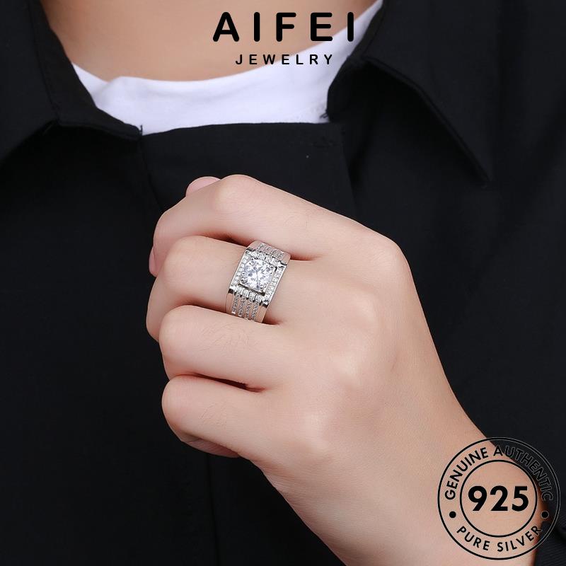 AIFEI JEWELRY nhân trang nguyên 925 moissanite kiện bạc thời cương kim nam phụ hàn nhẫn quốc thật cách bản sức R1137