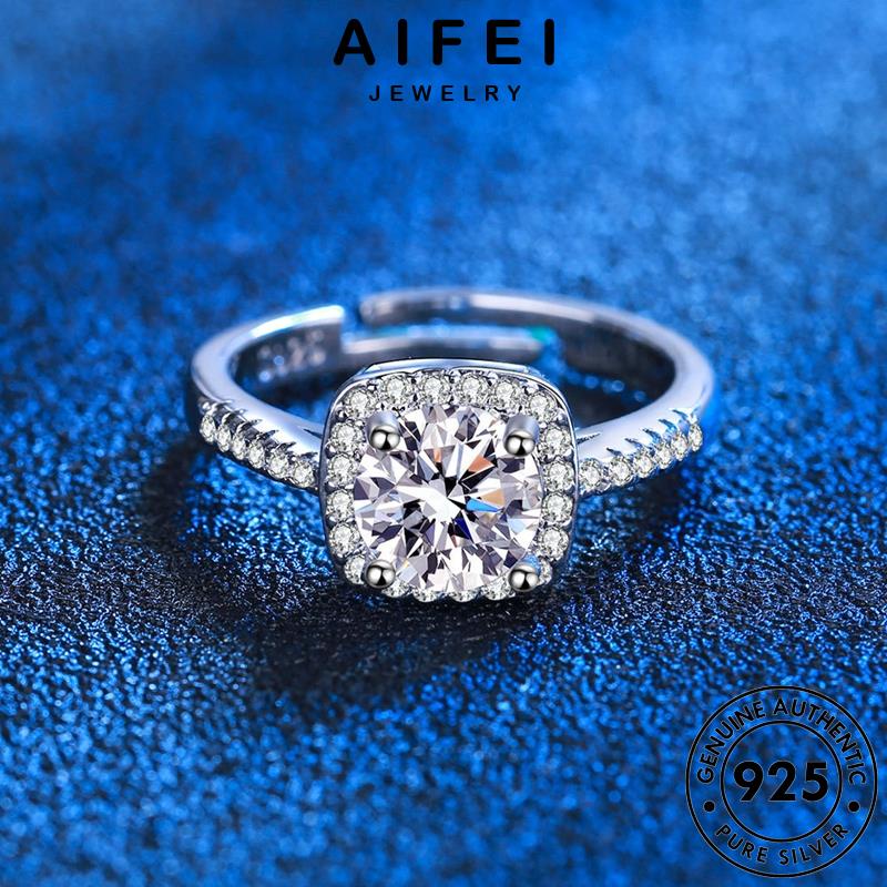 AIFEI JEWELRY thời quốc 925 nguyên sức bản công phụ nhẫn chúa trang hàn nữ kiện moissanite thật kim cương cắt bạc R1099