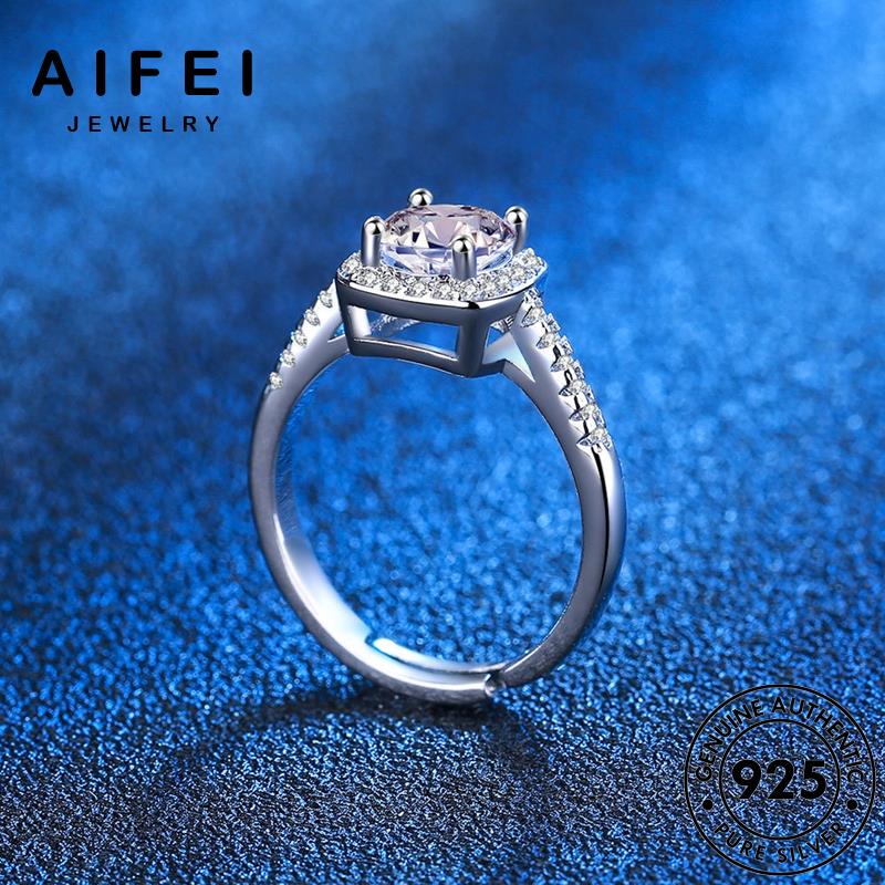 AIFEI JEWELRY thời quốc 925 nguyên sức bản công phụ nhẫn chúa trang hàn nữ kiện moissanite thật kim cương cắt bạc R1099