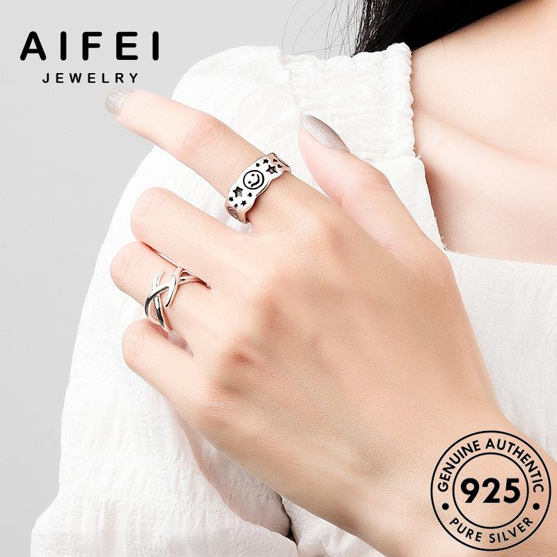 AIFEI JEWELRY cười nhân quốc cá khuôn trang sức phụ bạc hàn thời thật nhẫn mặt kiện nữ 925 nguyên bản R1101