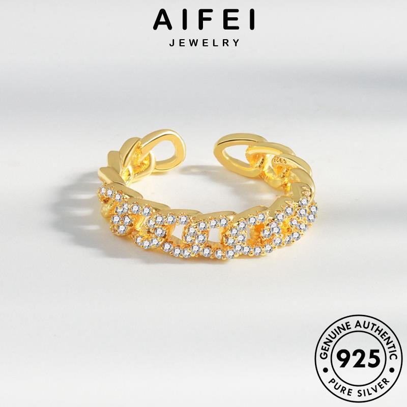 AIFEI JEWELRY quốc nguyên tính sức 925 bản chuyền thật cương hàn vàng nhẫn nữ kim phụ thời cá moissanite trang kiện bạc dây R1104