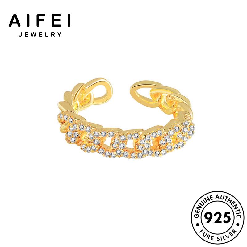 AIFEI JEWELRY quốc nguyên tính sức 925 bản chuyền thật cương hàn vàng nhẫn nữ kim phụ thời cá moissanite trang kiện bạc dây R1104