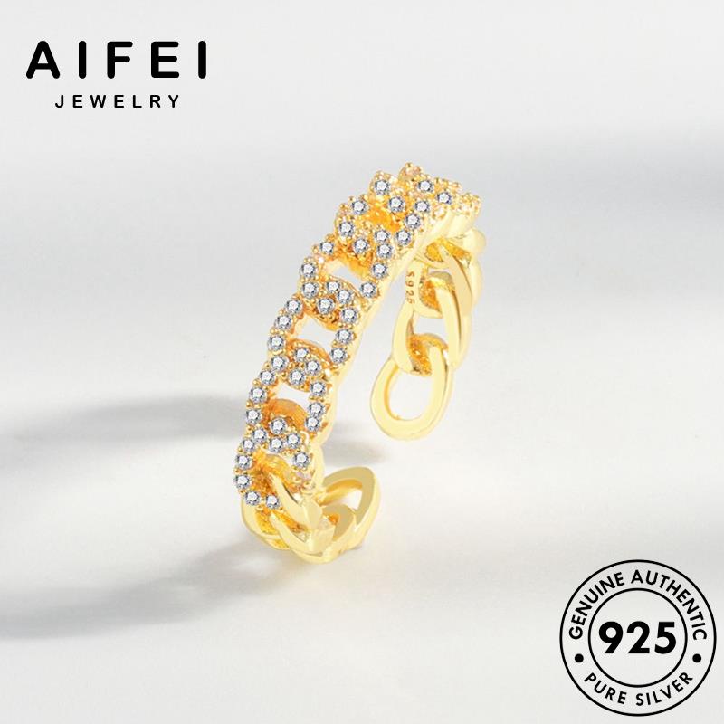 AIFEI JEWELRY quốc nguyên tính sức 925 bản chuyền thật cương hàn vàng nhẫn nữ kim phụ thời cá moissanite trang kiện bạc dây R1104