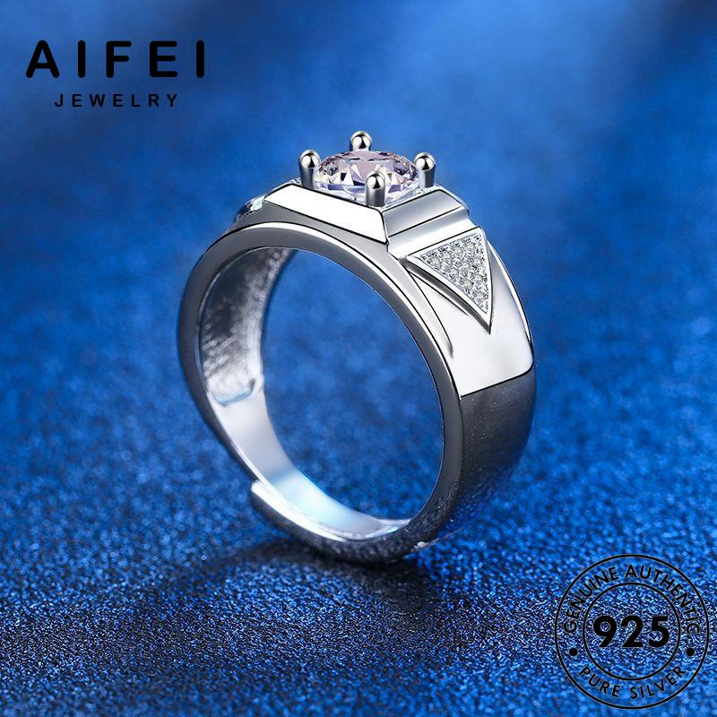 AIFEI JEWELRY thật bạc kim phụ đoán nhẫn bản sức moissanite kiện nam trang hàn cương độc 925 nguyên thời quốc R1159