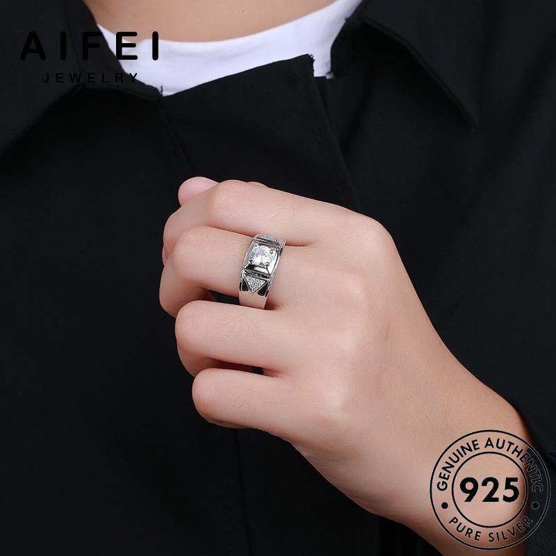 AIFEI JEWELRY thật bạc kim phụ đoán nhẫn bản sức moissanite kiện nam trang hàn cương độc 925 nguyên thời quốc R1159