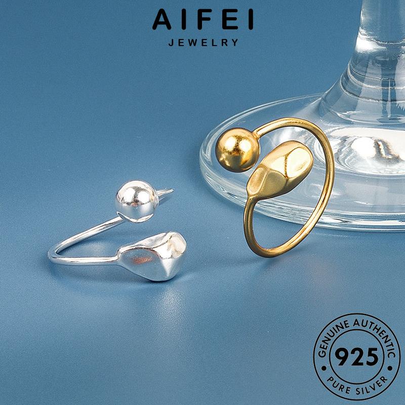 AIFEI JEWELRY 925 thời nước nguyên phụ hàn giản nữ quốc đơn vàng sức kiện bản trang nhẫn bạc thật giọt R1176