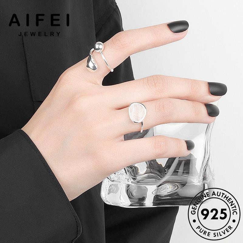 AIFEI JEWELRY 925 thời nước nguyên phụ hàn giản nữ quốc đơn vàng sức kiện bản trang nhẫn bạc thật giọt R1176