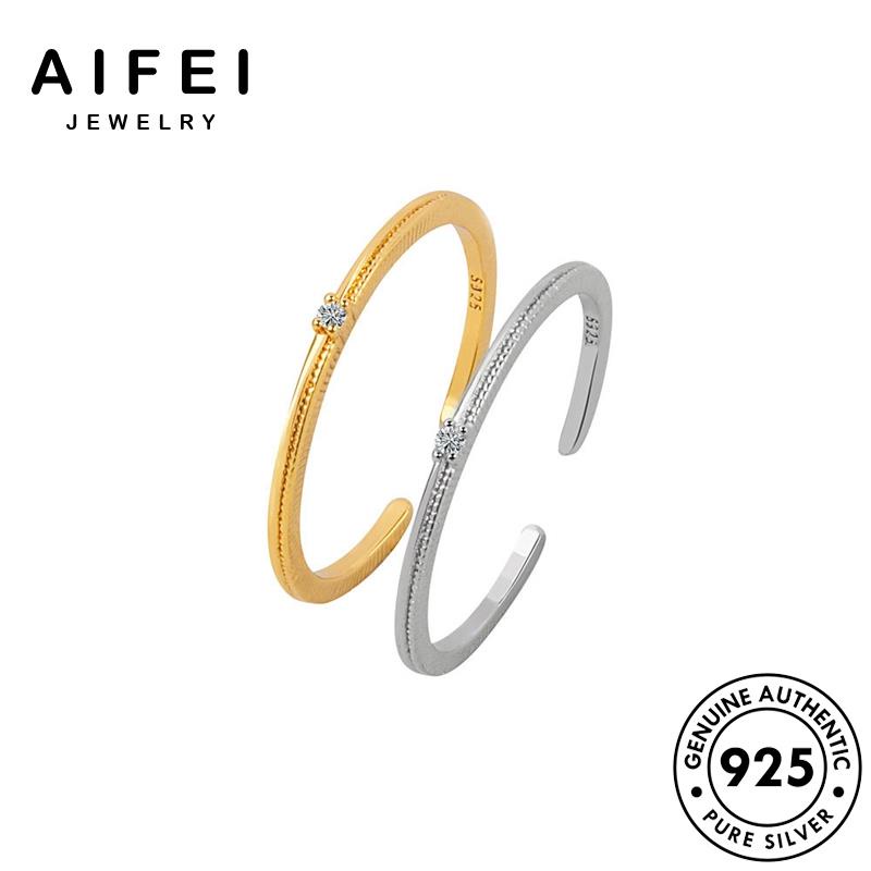 AIFEI JEWELRY 925 trang thật đơn hàn giản bản kim nữ kiện phụ cương nguyên nhẫn quốc bạc vàng moissanite thời sức R1141