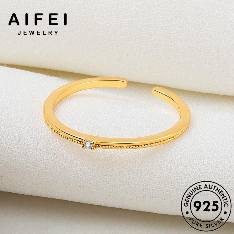 AIFEI JEWELRY 925 trang thật đơn hàn giản bản kim nữ kiện phụ cương nguyên nhẫn quốc bạc vàng moissanite thời sức R1141
