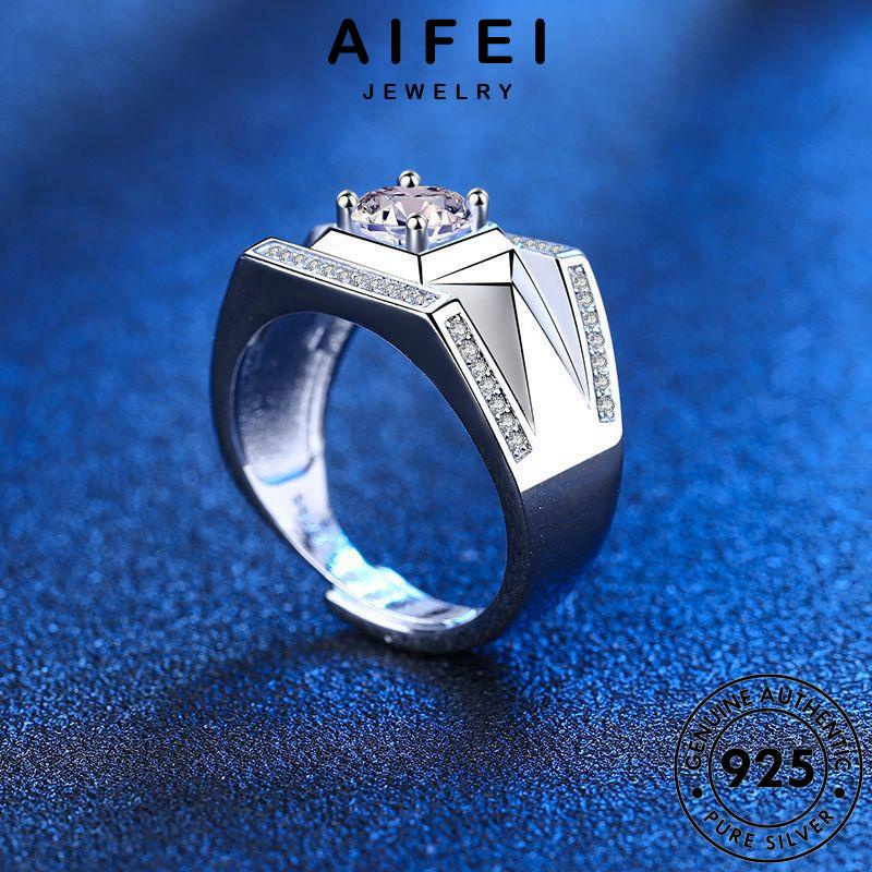 AIFEI JEWELRY kiện phụ hàn thời bạc cương moissanite kim thật 925 điển trang nguyên cổ nhẫn nam bản sức quốc R1146
