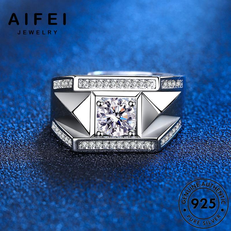 AIFEI JEWELRY kiện phụ hàn thời bạc cương moissanite kim thật 925 điển trang nguyên cổ nhẫn nam bản sức quốc R1146