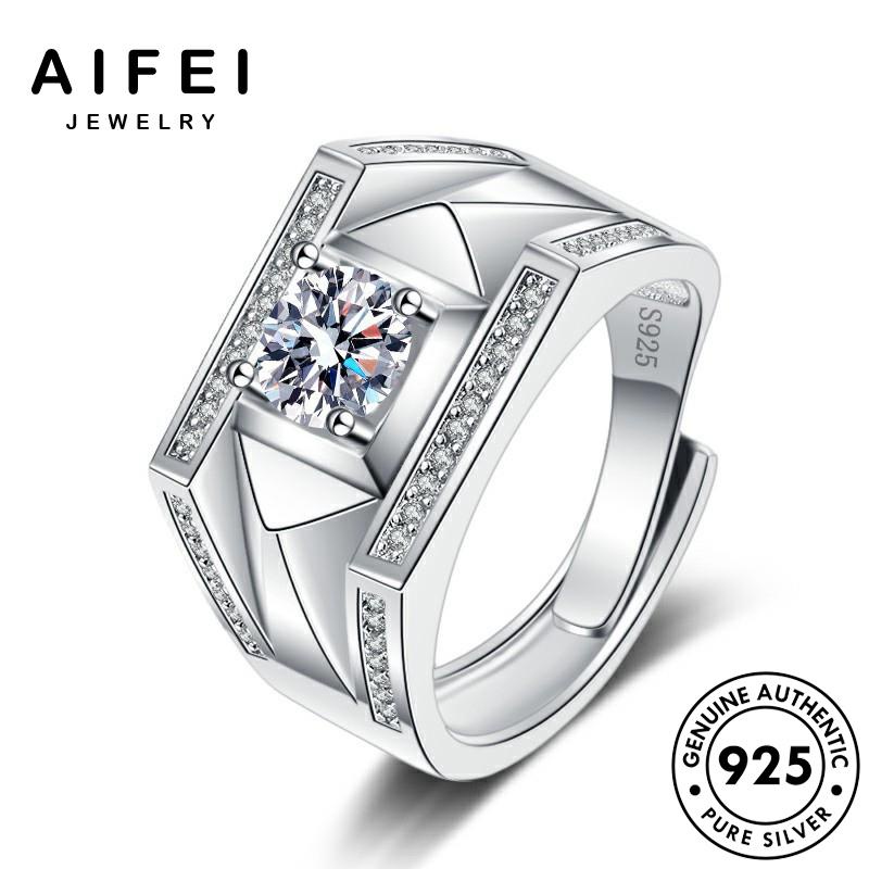 AIFEI JEWELRY kiện phụ hàn thời bạc cương moissanite kim thật 925 điển trang nguyên cổ nhẫn nam bản sức quốc R1146